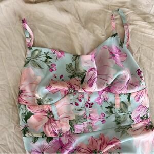 Hazel Boutique Pastel Floral Print Garden Party Slip Dress